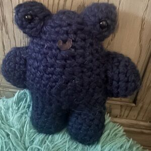 Handmade Navy Blue Crochet Plush Toy